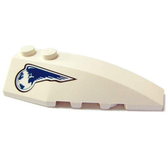 Wedge 6 x 2 Right with Winged Globe Pattern (Sticker) - Set 7628
