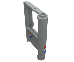 Door 1 x 4 x 5 Train Left with Red/White/Blue Stripe Pattern