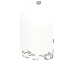 Panel 3 x 3 x 6 Corner Convex with Curved Top