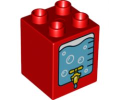 Duplo, Brick 2 x 2 x 2 with Water Cooler with Tap Pattern