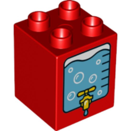 Duplo, Brick 2 x 2 x 2 with Water Cooler with Tap Pattern
