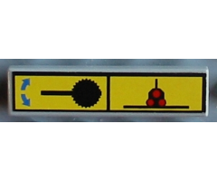 Tile 1 x 4 with Engine On/Off Pattern (Sticker) - Set 8480