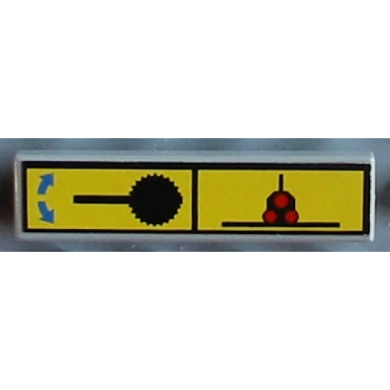 Tile 1 x 4 with Engine On/Off Pattern (Sticker) - Set 8480