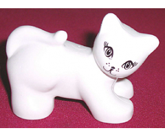 Duplo, Animal Cat with Almond Eyes and Eyelashes Pattern