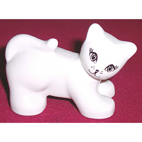 Duplo, Animal Cat with Almond Eyes and Eyelashes Pattern