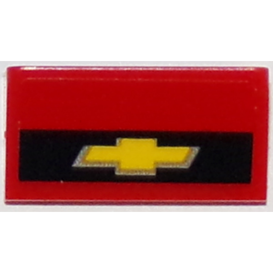 Slope 30 1 x 2 x 2/3 with Chevrolet Logo Pattern (Sticker) - Set 75874