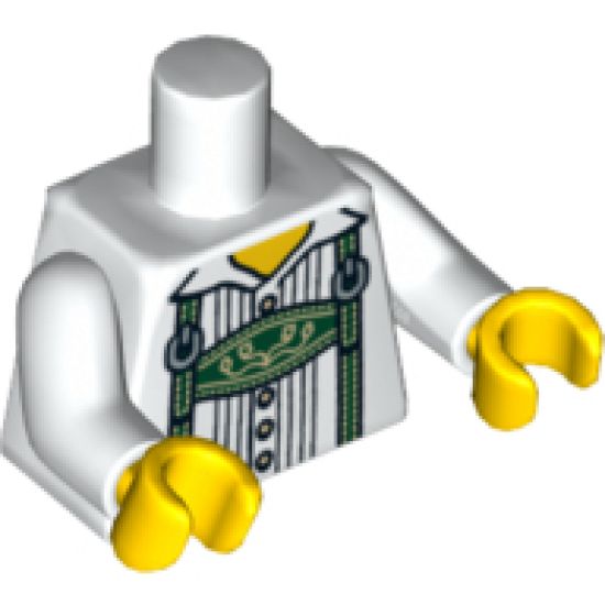 Torso Lederhosen over Pinstripe Shirt Pattern / White Arms / Yellow Hands
