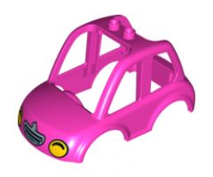 Duplo, Vehicle Car Body High Cab 2 Top Studs with Yellow Headlights and Grille Pattern