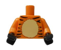 Torso Black Tiger Stripes and Tan Chest Pattern (BAM) / Orange Arms / Black Hands