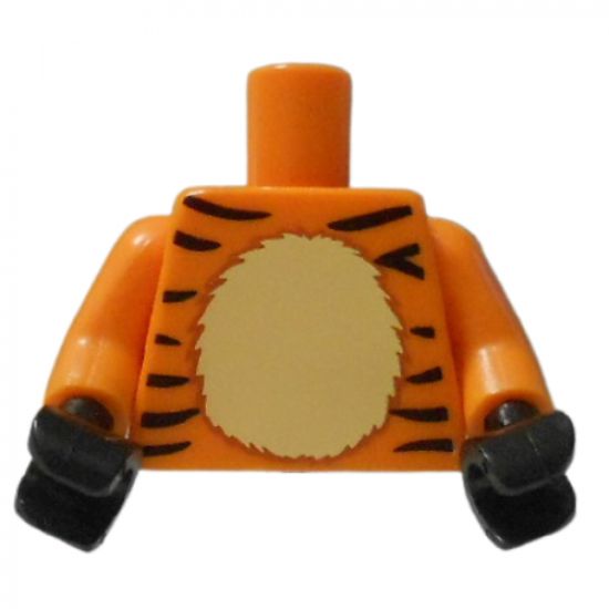 Torso Black Tiger Stripes and Tan Chest Pattern (BAM) / Orange Arms / Black Hands
