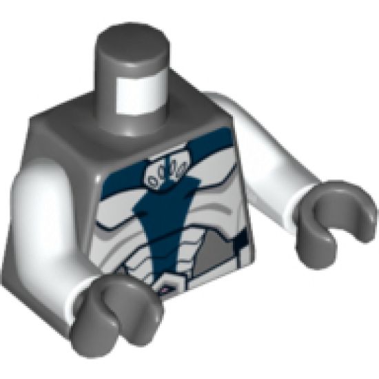 Torso SW Umbaran Soldier Armor Pattern / White Arms / Dark Bluish Gray Hands