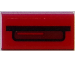 Tile 1 x 2 with Chevrolet Camaro Spoiler Center and Third Taillight Pattern (Sticker) - Set 75874