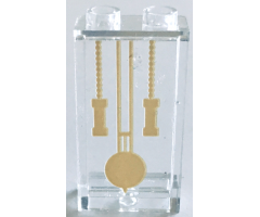 Panel 1 x 2 x 3 with Side Supports - Hollow Studs with Gold Grandfather Clock Pendulum and Chains Pattern (Sticker) - Set 41068