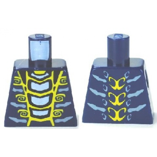 Torso Ninjago Snake with Yellow and Light Blue Scales Pattern