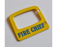 Duplo, Building Door / Window Pane 1 x 4 x 3 with One Pane and 'FIRE CHIEF' Pattern