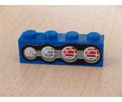 Brick 1 x 4 with Four Truck Taillights Right Pattern (Sticker) - Set 8462