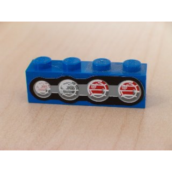 Brick 1 x 4 with Four Truck Taillights Right Pattern (Sticker) - Set 8462