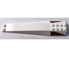 Wedge 16 x 4 Triple Curved with Red and White Diagonal Pattern on Both Sides (Stickers) - Set 10215