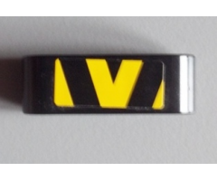 Technic, Liftarm 1 x 3 Thick with Black and Yellow Danger Stripes Pattern Model Left (Sticker) - Set 8295