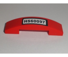 Slope, Curved 4 x 1 Double with Black 'HS60097' License Plate Pattern (Sticker) - Set 60097