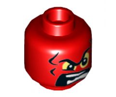 Minifigure, Head Alien with Black Eyebrows, Bright Light Yellow Eyes and Angry Open Mouth with Teeth Pattern - Hollow Stud