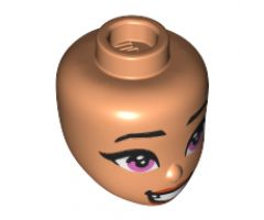 Mini Doll, Head Friends with Black Eyebrows, Medium Lavender Eyes, Dark Orange Lips and Open Smile Pattern