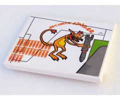 Slope 10 6 x 8 with Orange Hits Pattern Model Right Side (Sticker) - Set 7676