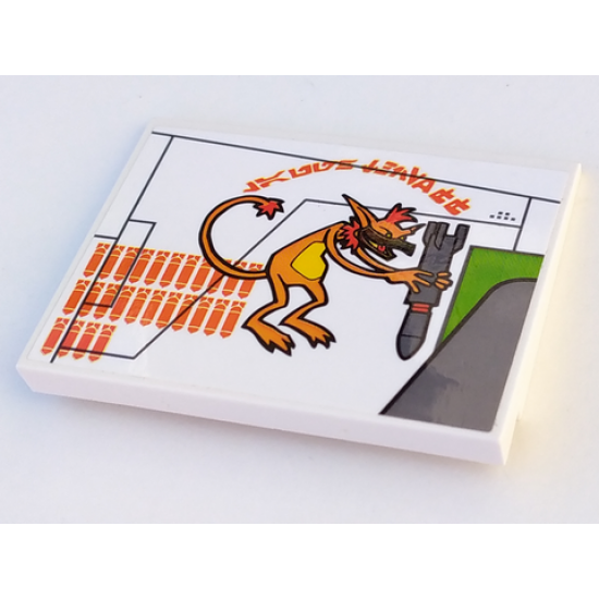 Slope 10 6 x 8 with Orange Hits Pattern Model Right Side (Sticker) - Set 7676