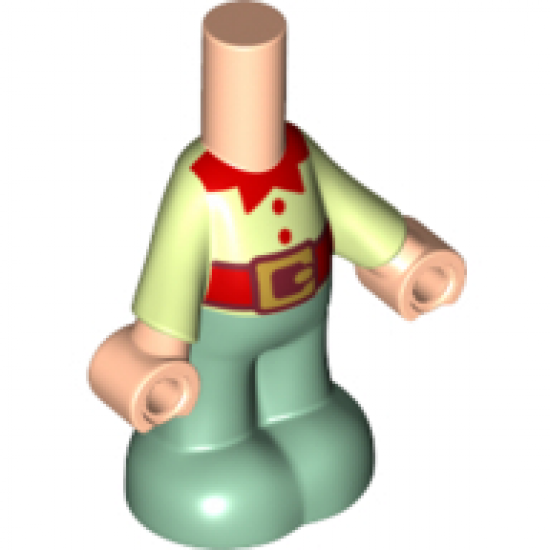 Micro Doll, Body Part Lower with Yellowish Green Shirt and Sand Green Pants Pattern (Elf)
