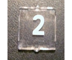 Glass for Window 1 x 2 x 2 with White Number 2 Pattern (Sticker) - Set 10233