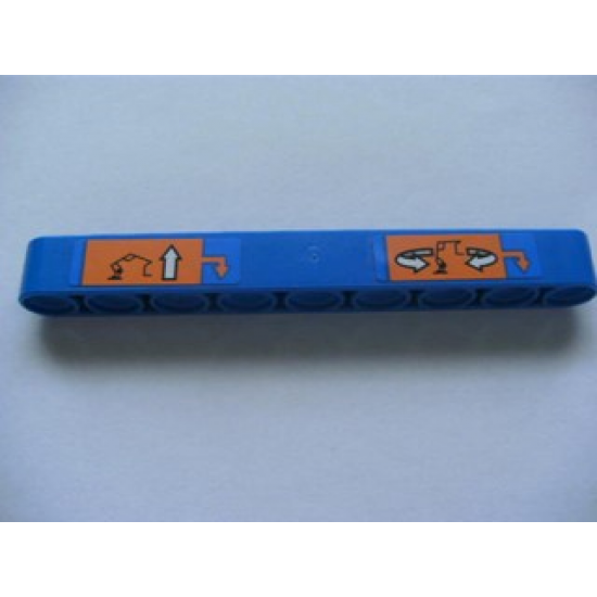 Technic, Liftarm 1 x 9 Thick with Arm Up and Arm Rotate Pattern (Stickers) - Set 8273