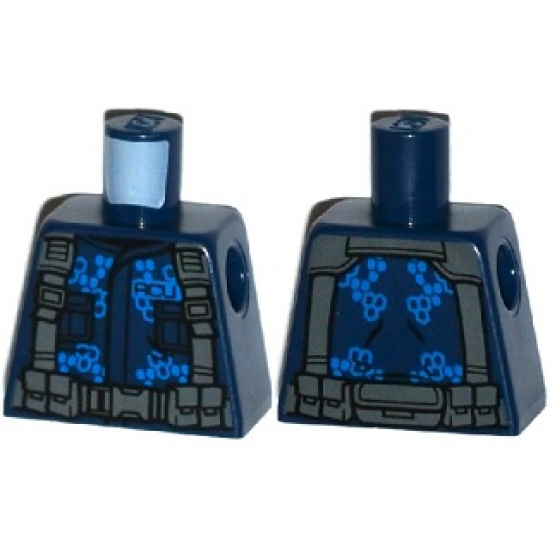 Torso 'ACU' Jacket with Dark Bluish Gray Straps and Belt with Pouches Pattern