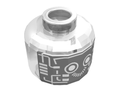 Minifigure, Head Alien with Robot Gold Pattern - Blocked Open Stud