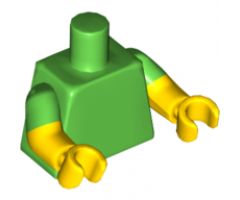 Torso Plain / Yellow Arms with Bright Green Short Sleeves Pattern / Yellow Hands