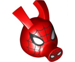 Minifigure, Head, Modified Alien Pig with Spider-Man Black Web and Large White Eyes Pattern