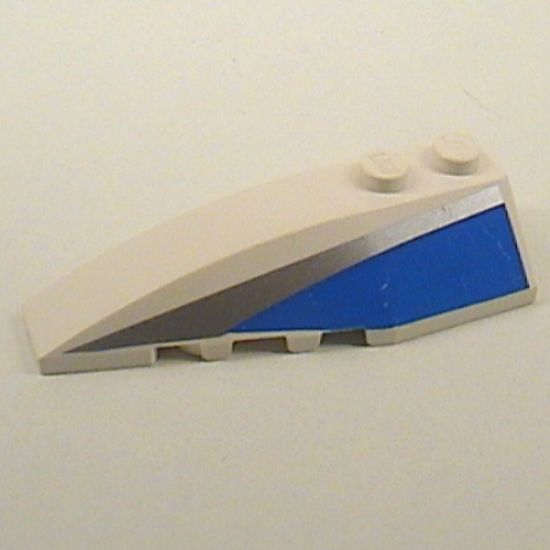 Wedge 6 x 2 Left with Blue and Silver Side Pattern