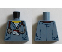 Torso Hospital Scrubs with Stethoscope and ID Badge Pattern