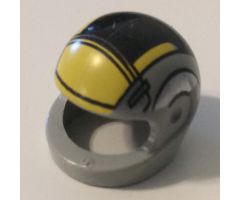 Minifigure, Headgear Helmet Motorcycle (Standard) with SW Black and Yellow Pattern Large (B-wing)