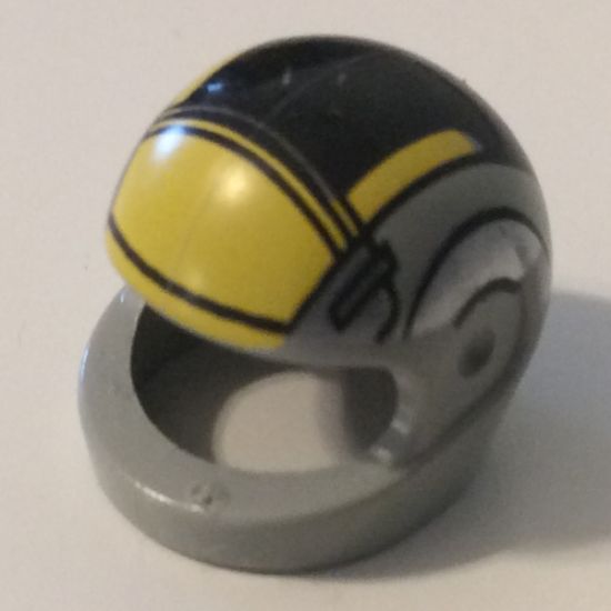 Minifigure, Headgear Helmet Motorcycle (Standard) with SW Black and Yellow Pattern Large (B-wing)