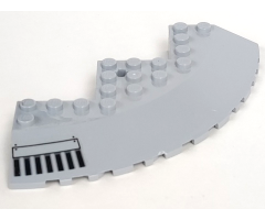 Brick, Round Corner 10 x 10 with Slope 33 Edge, Axle Hole, Facet Cutout with Small Vent Pattern Model Left Side (Sticker) - Set 7678