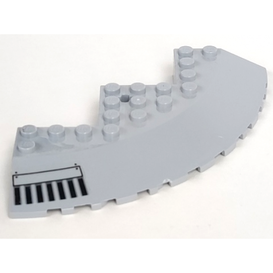Brick, Round Corner 10 x 10 with Slope 33 Edge, Axle Hole, Facet Cutout with Small Vent Pattern Model Left Side (Sticker) - Set 7678