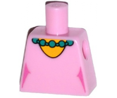 Torso Simpsons Dress with Round Neckline and Dark Turquoise Necklace Pattern