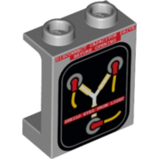 Panel 1 x 2 x 2 with Side Supports - Hollow Studs with 'DISCONNECT CAPACITOR DRIVE BEFORE OPENING' & 'SHEILD EYES FROM LIGHT' Pattern (First Version)