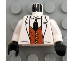 Torso Adventurers Jungle Suit, Brown Vest, Black Tie Pattern / White Arms / Black Hands