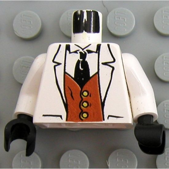 Torso Adventurers Jungle Suit, Brown Vest, Black Tie Pattern / White Arms / Black Hands