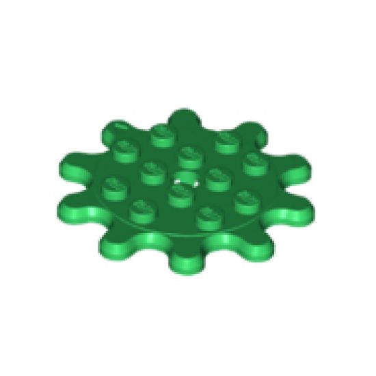 Plate, Round 4 x 4 with 10 Gear Teeth / Flower Petals