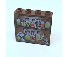 Panel 1 x 4 x 3 - Hollow Studs with Potions Pattern