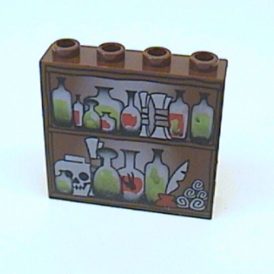 Panel 1 x 4 x 3 - Hollow Studs with Potions Pattern