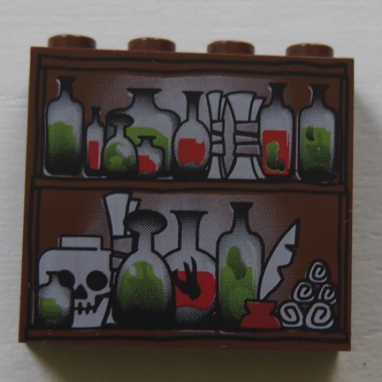 Panel 1 x 4 x 3 - Hollow Studs with Potions Pattern
