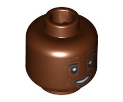 Minifigure, Head Black Eyebrows, Goatee, White Pupils, Laugh Lines, Open Smile with Teeth Pattern (Jérôme (Jerome) Boateng) - Hollow Stud